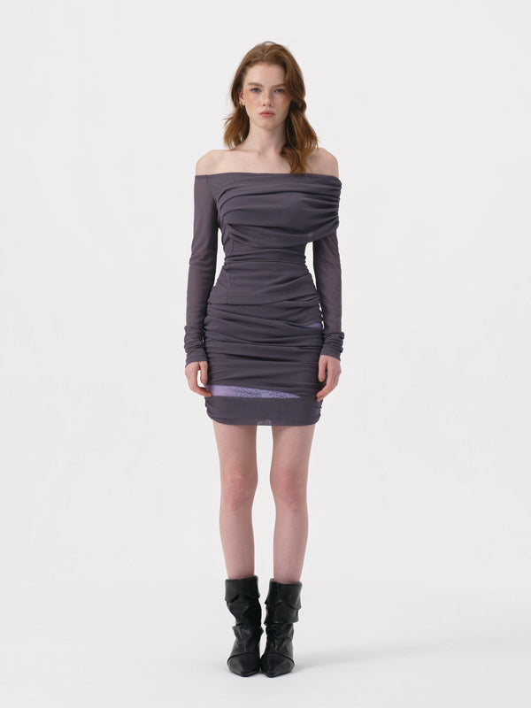 Feronia Mini Skirt | CHARCOAL W LILAC