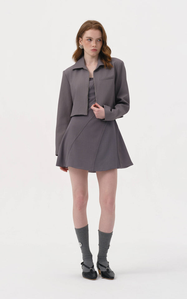 Kakia Cropped Jacket | CHARCOAL