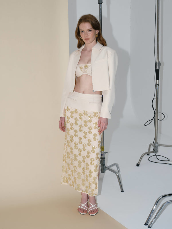 Kakia Cropped Jacket | ECRU