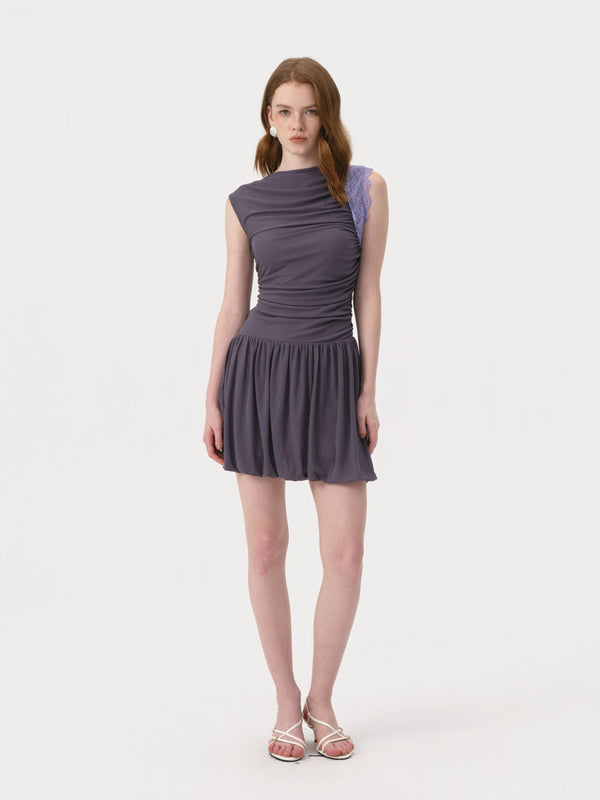 Feronia Mini Dress | CHARCOAL W LILAC