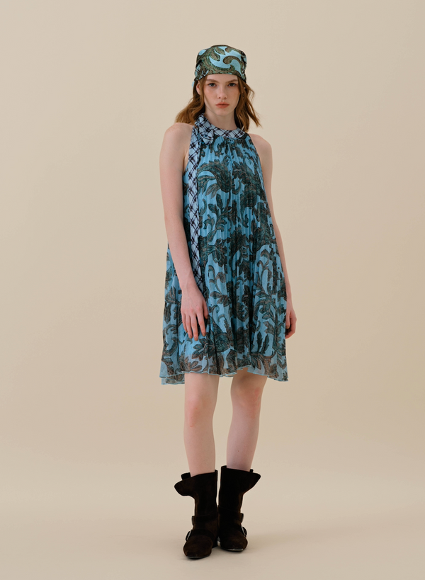 Azzurra Strapless Dress | AQUA PAISLEY PRINT