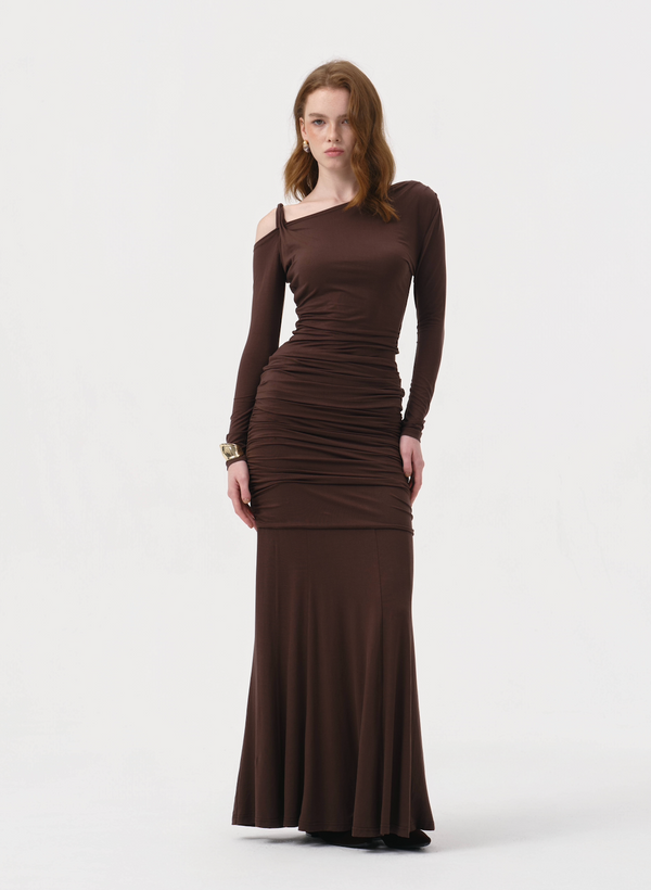 Camelia Maxi Skirt | CHOCOLATE